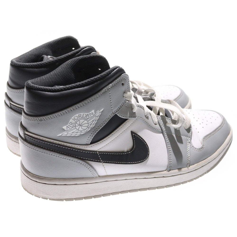 NIKE(ナイキ) AIR JORDAN 1 MID エアジョーダン 1 ミッドカットスニーカー ホワイト/グレー US10.5/28.5cm 554724-078