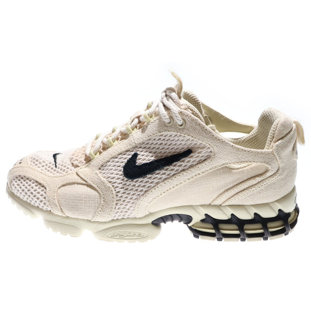 NIKE(ナイキ) ×STUSSY AIR ZOOM SPIRIDON CAGE 2 FOSSIL エアズーム スピリドン ローカットスニーカー アイボリー US8.5/26.5cm CQ5486-200