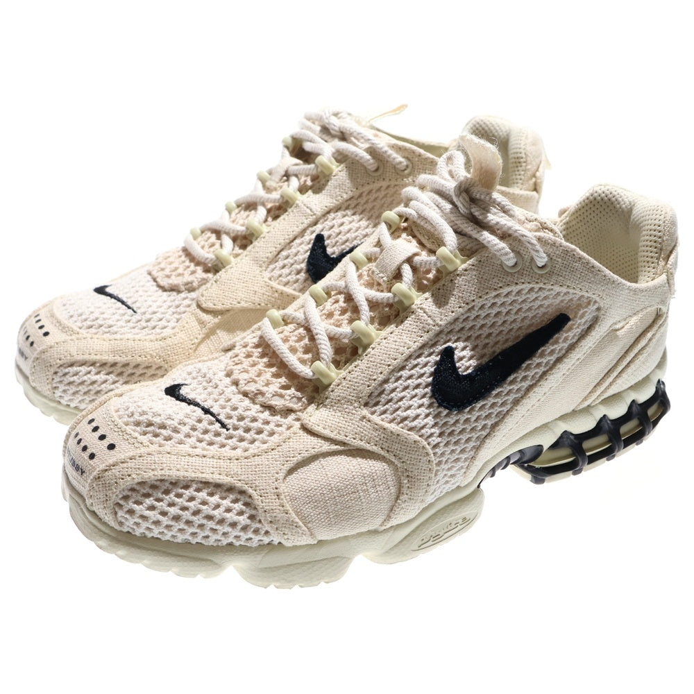 NIKE(ナイキ) ×STUSSY AIR ZOOM SPIRIDON CAGE 2 FOSSIL エアズーム スピリドン ローカットスニーカー アイボリー US8.5/26.5cm CQ5486-200