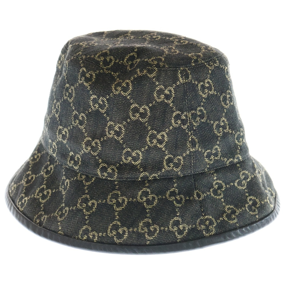 GUCCI(グッチ) GGキャンバス デニム バケットハット 帽子 ブラック 576371 3HAF8