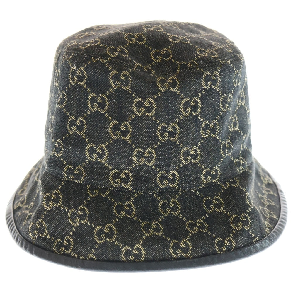 GUCCI(グッチ) GGキャンバス デニム バケットハット 帽子 ブラック 576371 3HAF8