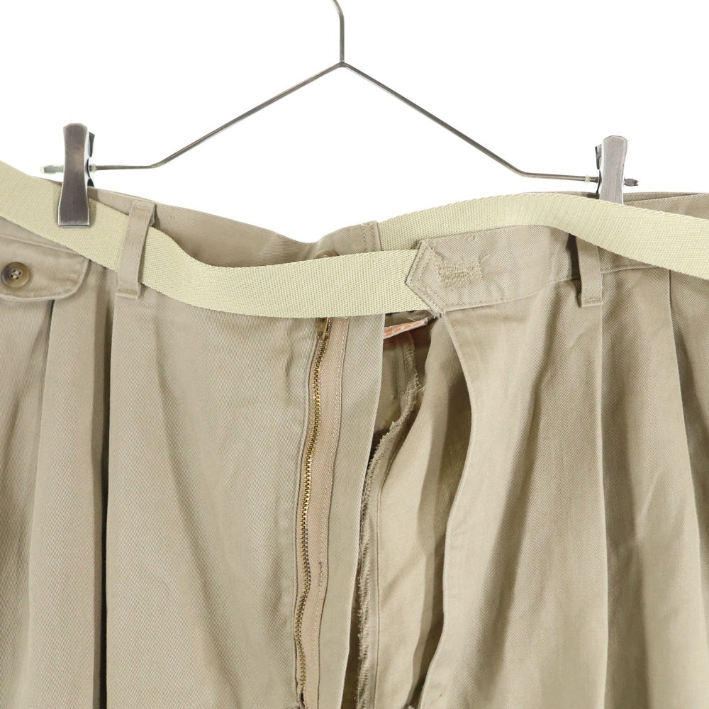 MAISON EUREKA(メゾン エウレカ) VINTAGE REWORK CHINOS ヴィンテージ リワーク ベルト付き チノパンツ ベージュ 070