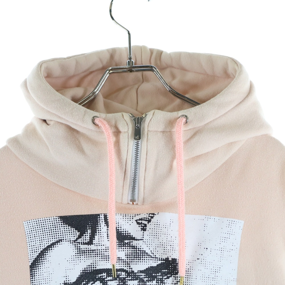 F-LAGSTUF-F(フラグスタフ) 17AW ネックジップ 両面プリント プルオーバーパーカー スウェットフーディ ピンク 2017AW-FS-18