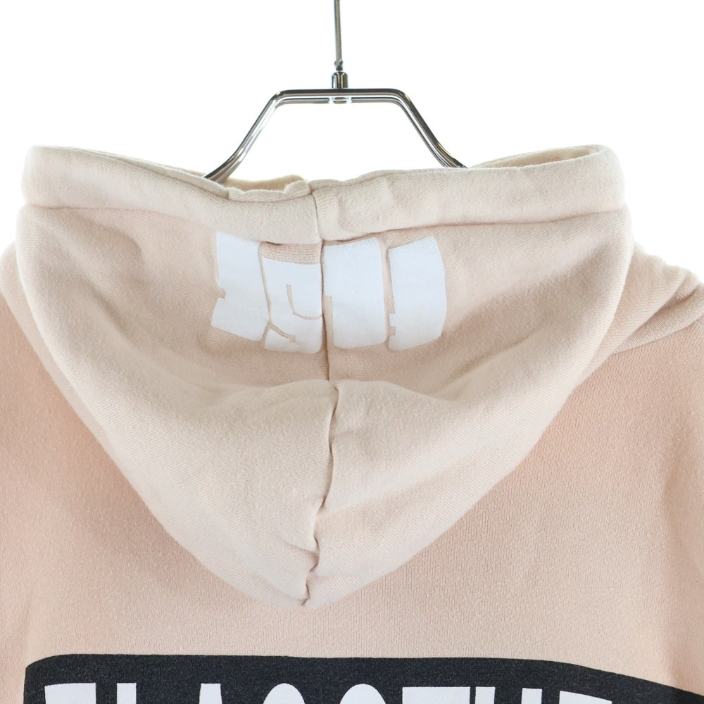 F-LAGSTUF-F(フラグスタフ) 17AW ネックジップ 両面プリント プルオーバーパーカー スウェットフーディ ピンク 2017AW-FS-18