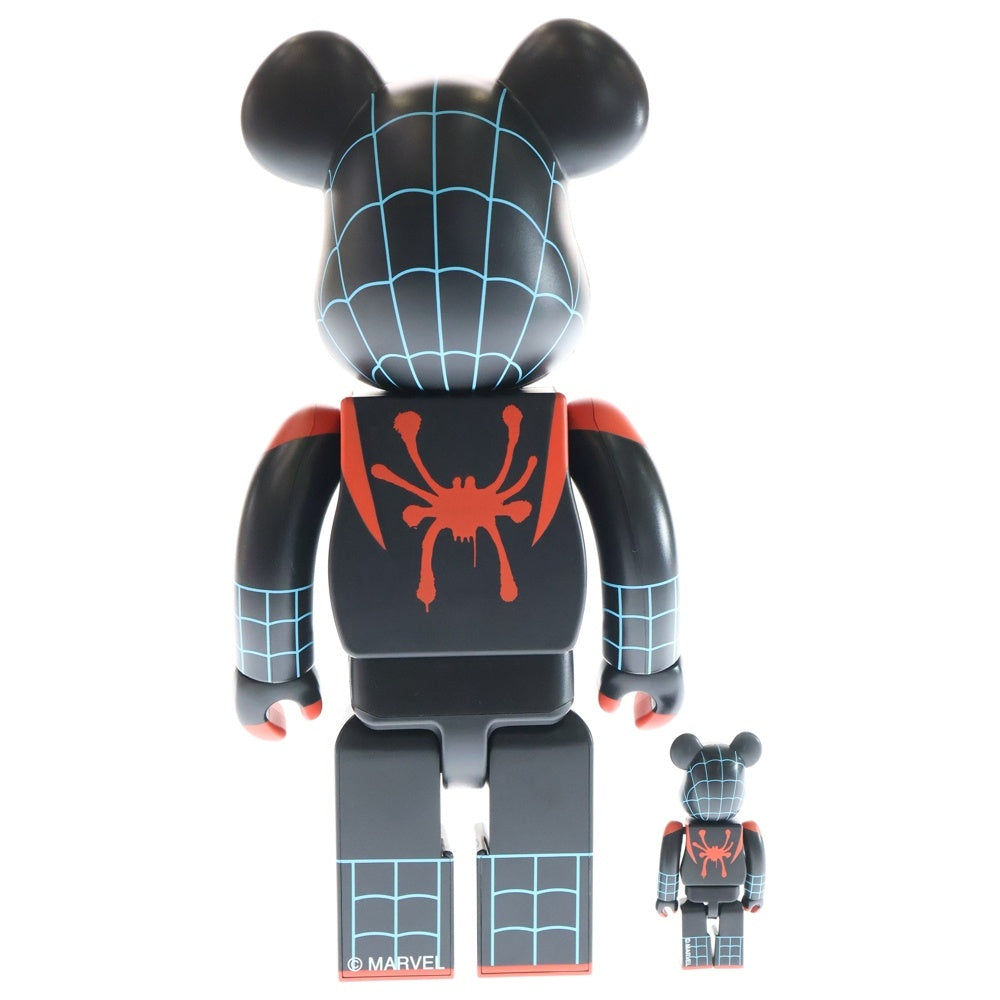 MEDICOM TOY(メディコムトイ) BE@RBRICK SPIDER-MAN Miles Morales ベアブリック スパイダーマン マイルス モアレス フィギュア 人形 ブラック 400%&100%
