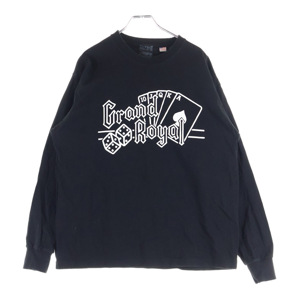 WIND AND SEA(ウィンダンシー) フロントプリント クルーネック長袖Tシャツ カットソー ブラック WDS-C-BTB-24-Q4-01
