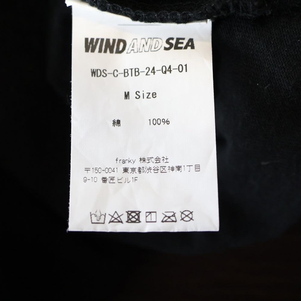 WIND AND SEA(ウィンダンシー) フロントプリント クルーネック長袖Tシャツ カットソー ブラック WDS-C-BTB-24-Q4-01