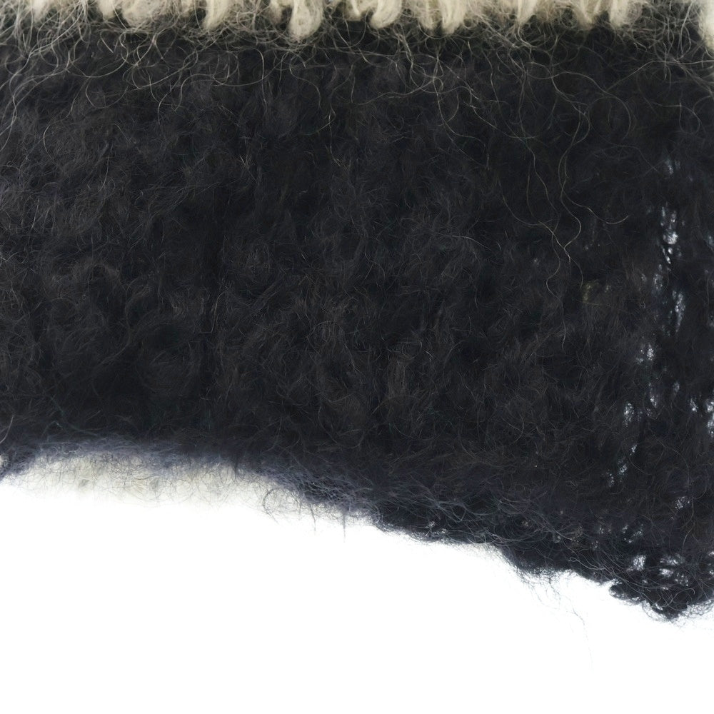 SAINT LAURENT PARIS(サンローランパリ) 13AW モヘヤ ボーダー ロングマフラー ブラック/ホワイト 330417 Y1BB1