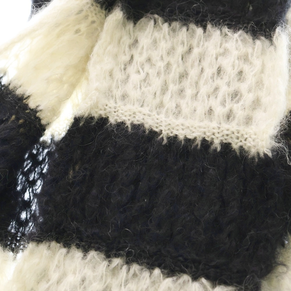 SAINT LAURENT PARIS(サンローランパリ) 13AW モヘヤ ボーダー ロングマフラー ブラック/ホワイト 330417 Y1BB1