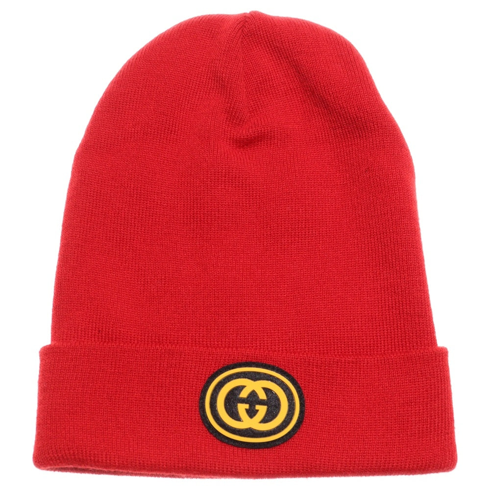 GUCCI(グッチ) ×MLB ニューヨークヤンキース ビーニー ニットキャップ 帽子 レッド