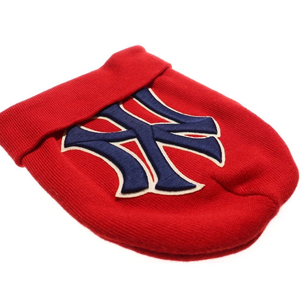 GUCCI(グッチ) ×MLB ニューヨークヤンキース ビーニー ニットキャップ 帽子 レッド