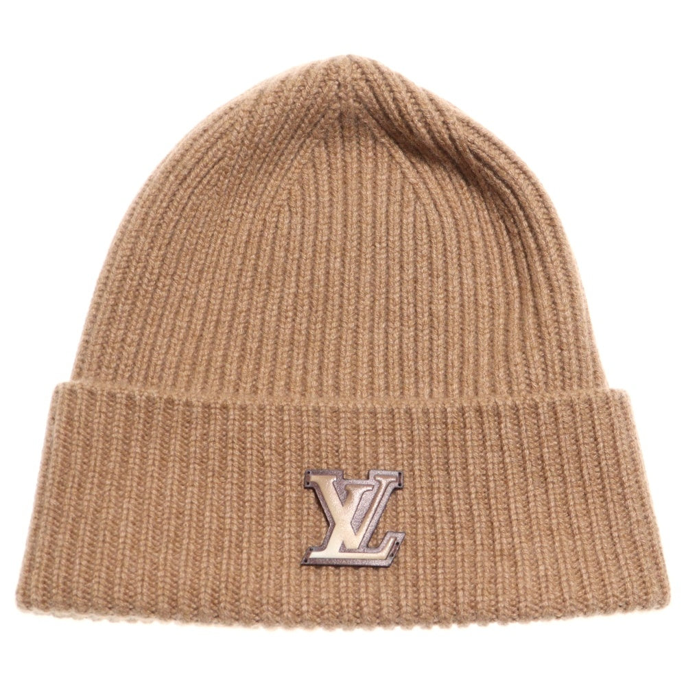 LOUIS VUITTON(ルイヴィトン) ボネ LV アヘッド ロゴワッペン付き カシミヤ ニットキャップ ビーニー 帽子 ブラウン M76594