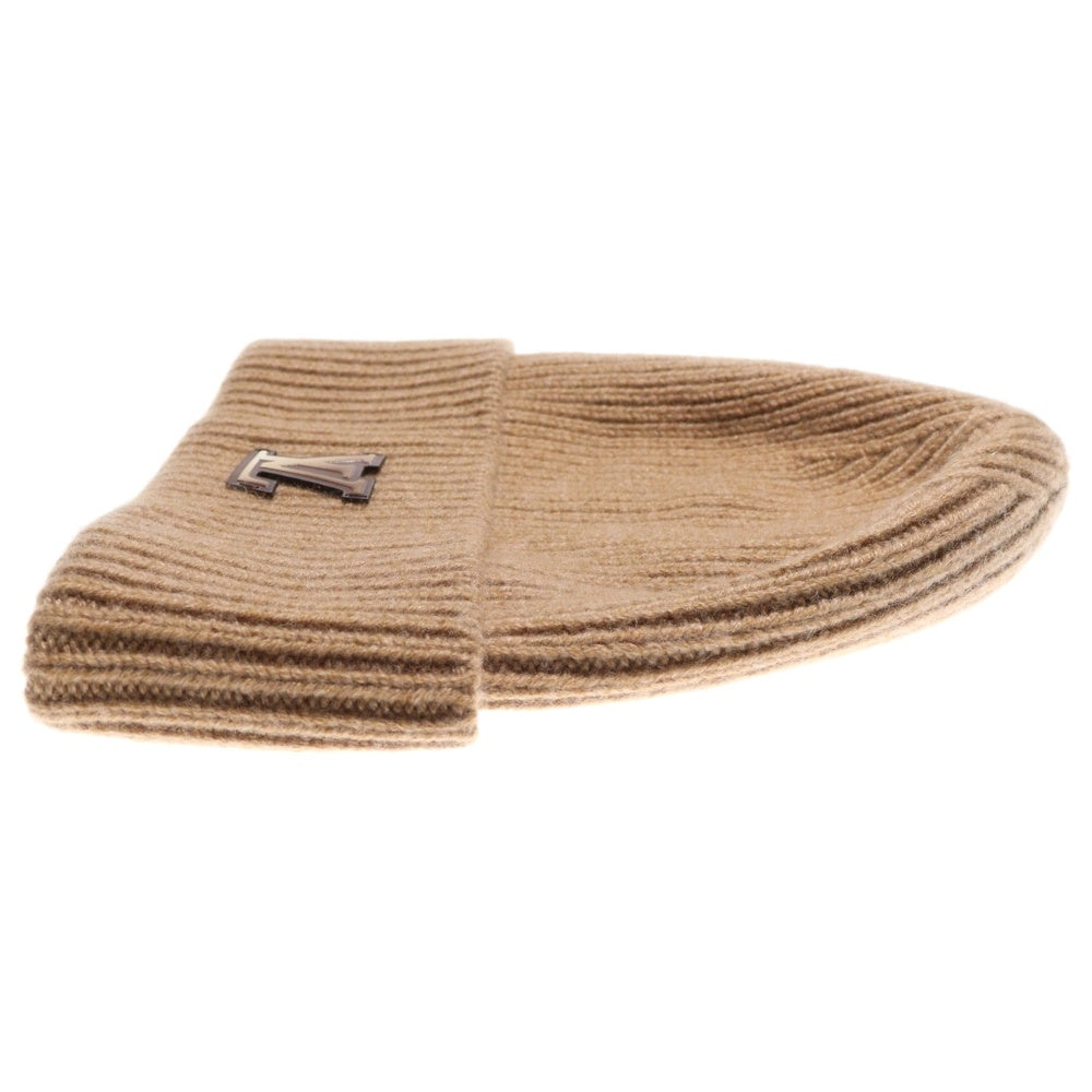 LOUIS VUITTON(ルイヴィトン) ボネ LV アヘッド ロゴワッペン付き カシミヤ ニットキャップ ビーニー 帽子 ブラウン M76594