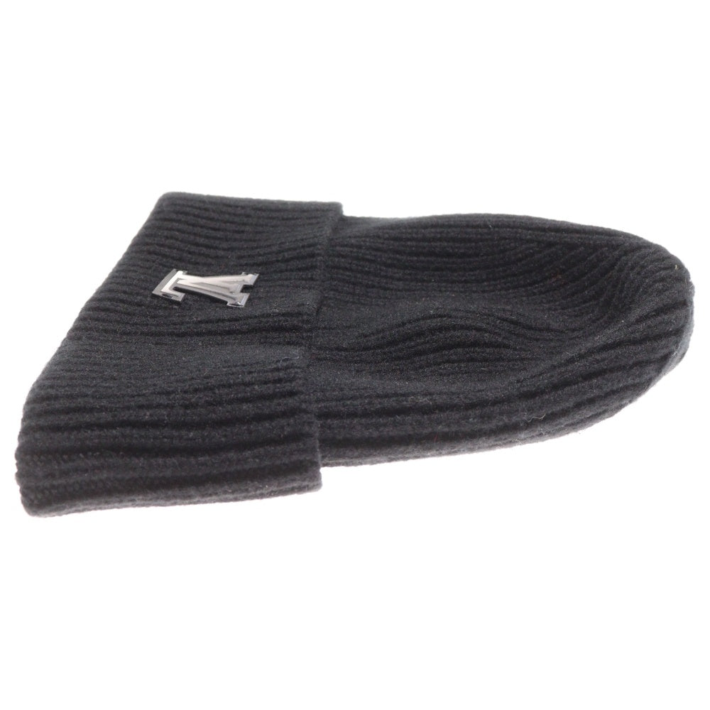 LOUIS VUITTON(ルイヴィトン) ボネ LV アヘッド ロゴワッペン付き カシミヤ ニットキャップ ビーニー 帽子 ブラック M76591