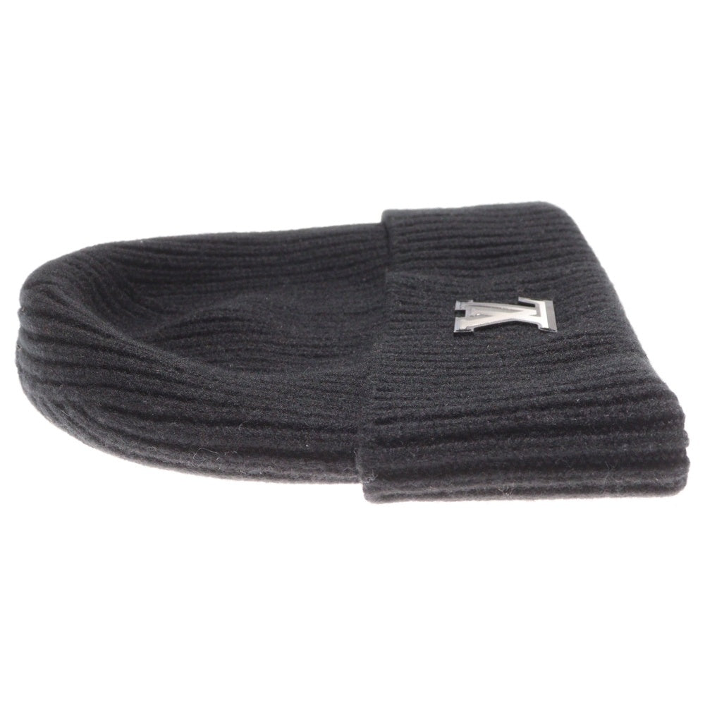 LOUIS VUITTON(ルイヴィトン) ボネ LV アヘッド ロゴワッペン付き カシミヤ ニットキャップ ビーニー 帽子 ブラック M76591