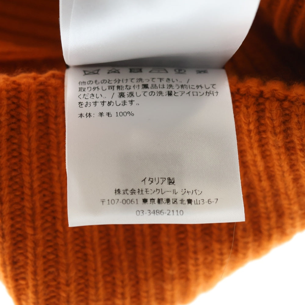MONCLER(モンクレール) 19AW ×FRAGMENT DESIGN フラグメントデザイン ピンバッジ付き ビーニー ニットキャップ 帽子 オレンジ E209U9900100 A9303