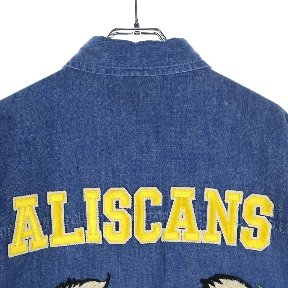 GUCCI(グッチ) バッグ刺繍 ボタンダウン 長袖デニム シャツ インディゴ 519932 XDAHO