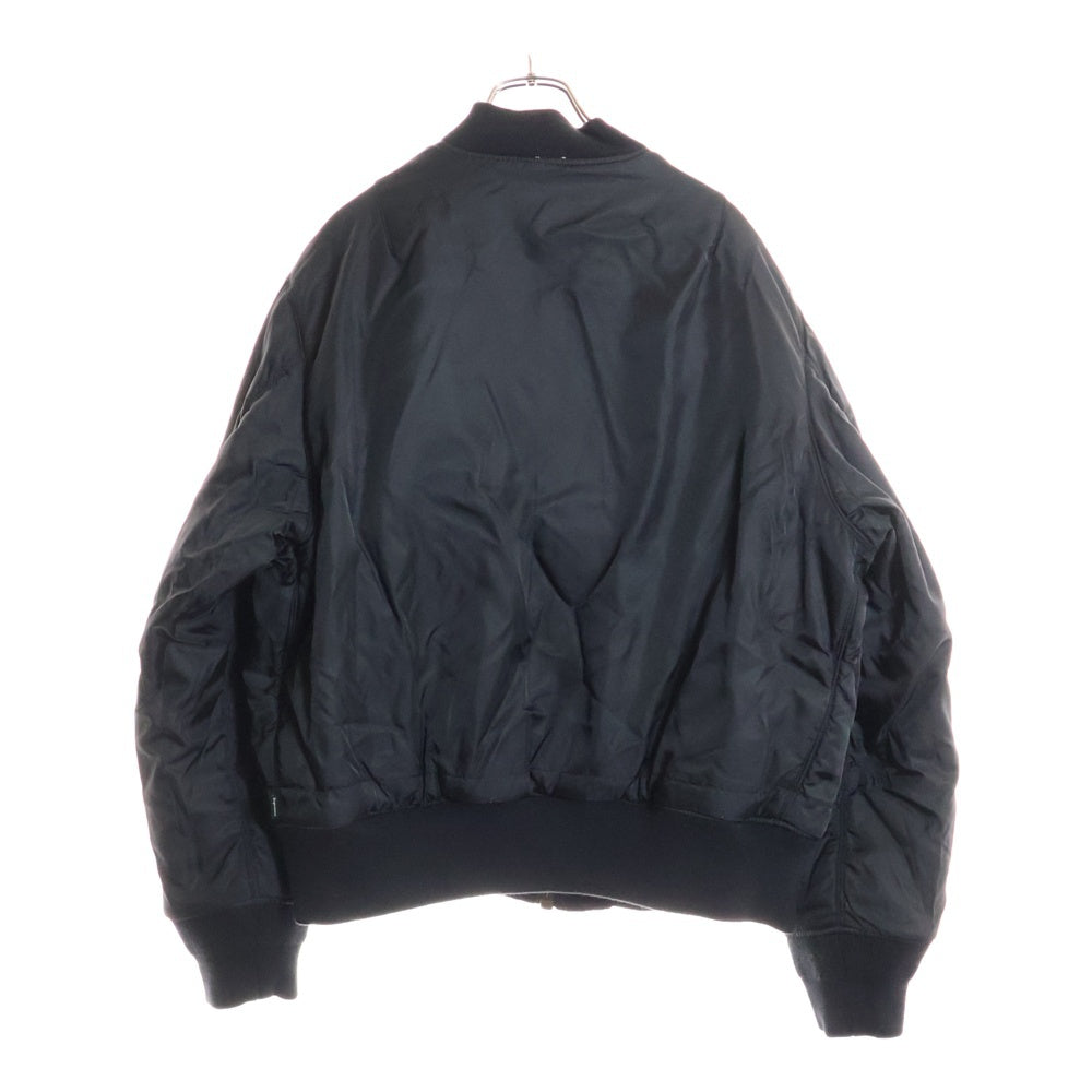 SUPREME(シュプリーム) 21SS Skulls Embroidered Velvet MA-1 スカルエンブロイダリー ベルベット リバーシブル ジップアップジャケット ブラック