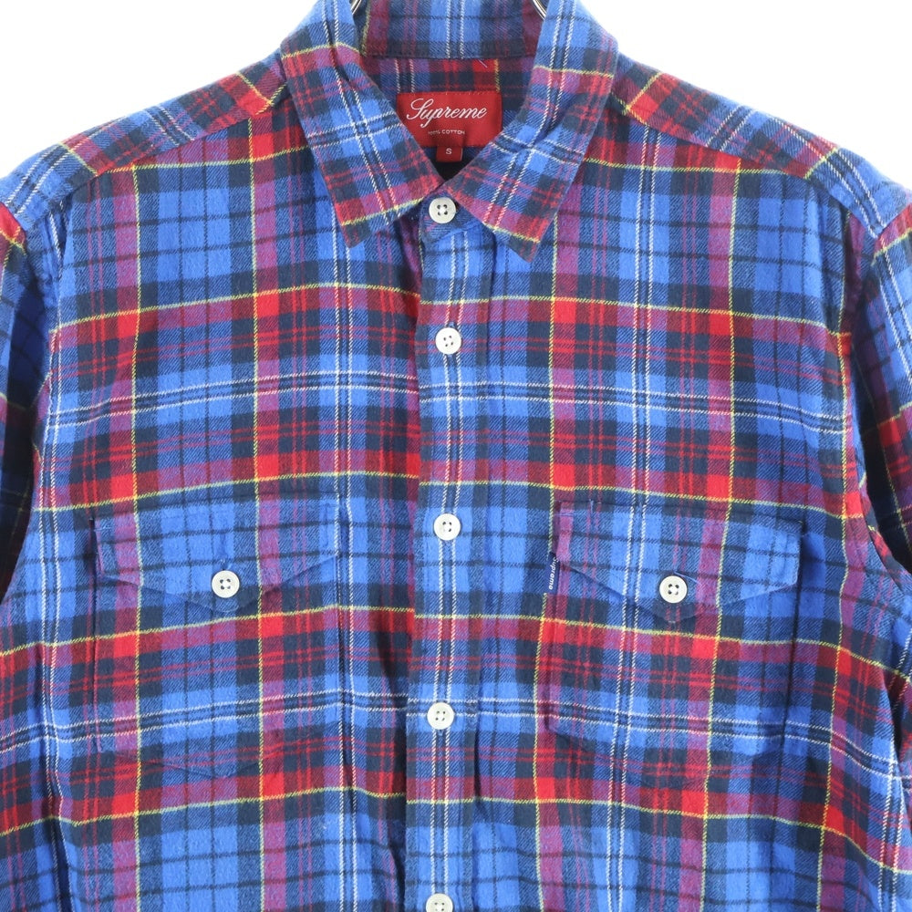 SUPREME(シュプリーム) フランネルチェック 長袖シャツ ブルー