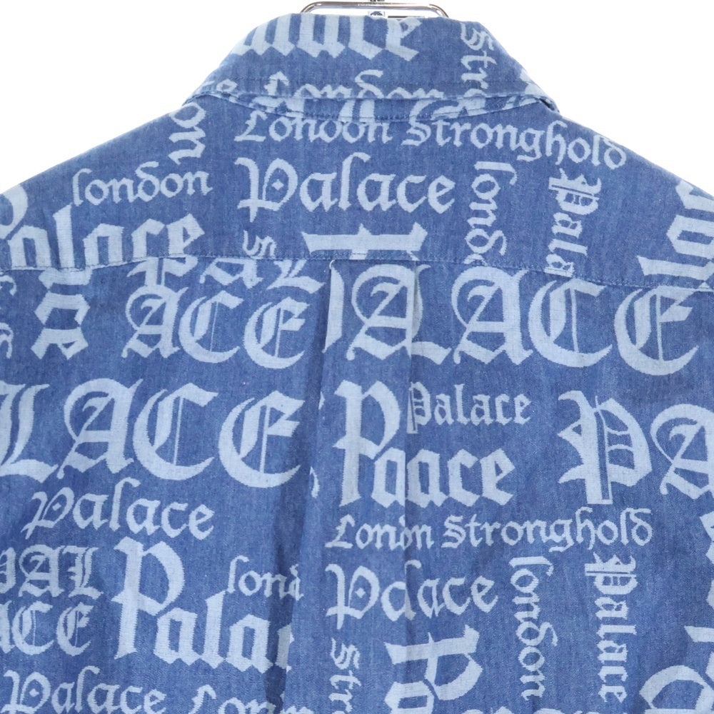 Palace Skateboards(パレススケートボーズ) 20SS YE OLDE BUT A GOLDIE SHIRT 総柄ロゴ 長袖シャツ インディゴ