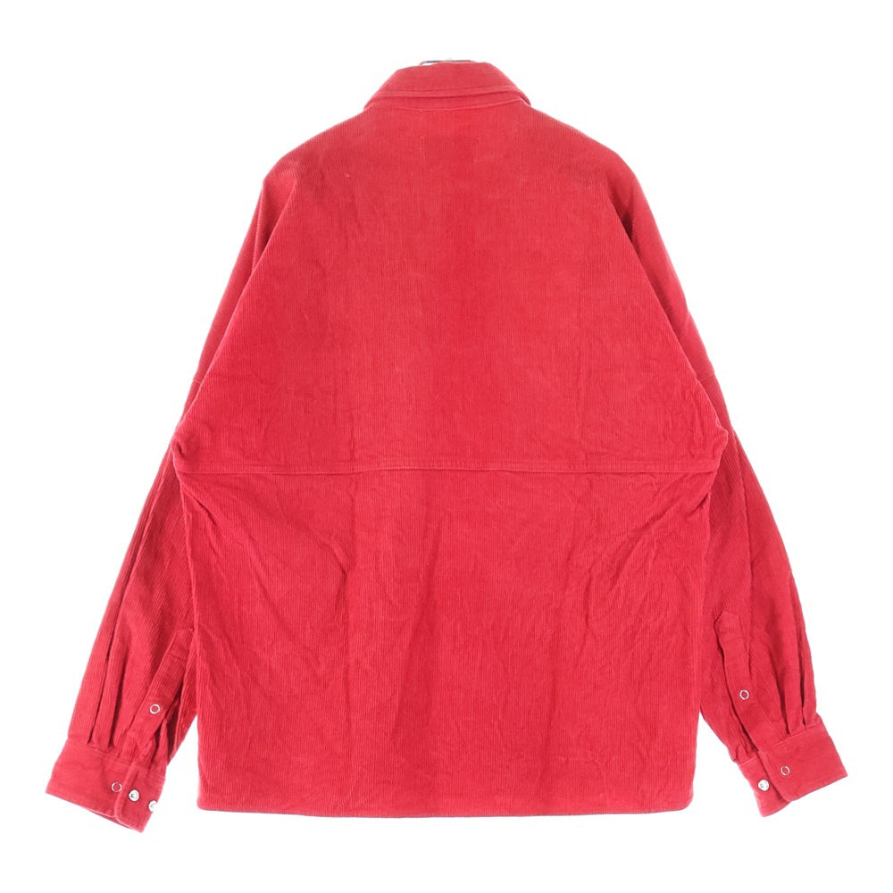 Palace Skateboards(パレススケートボーズ) 18SS LOY SHIRT コーデュロイ ハーフジップ ダブルポケット長袖シャツ レッド