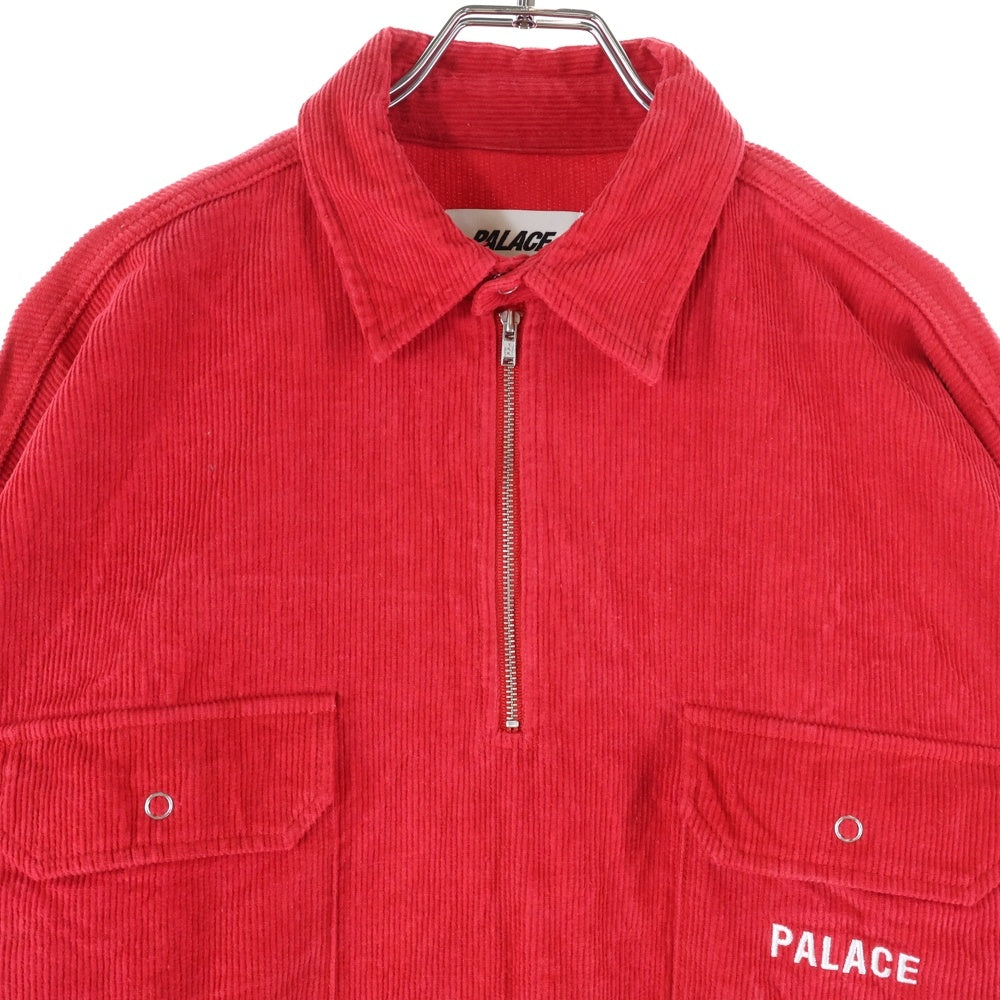 Palace Skateboards(パレススケートボーズ) 18SS LOY SHIRT コーデュロイ ハーフジップ ダブルポケット長袖シャツ レッド
