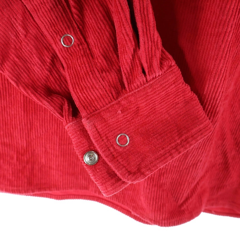 Palace Skateboards(パレススケートボーズ) 18SS LOY SHIRT コーデュロイ ハーフジップ ダブルポケット長袖シャツ レッド