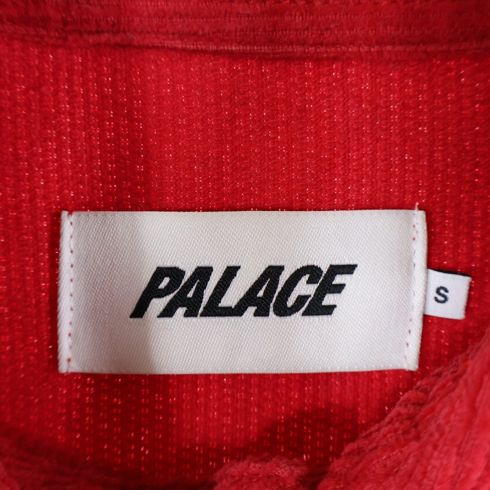 Palace Skateboards(パレススケートボーズ) 18SS LOY SHIRT コーデュロイ ハーフジップ ダブルポケット長袖シャツ レッド