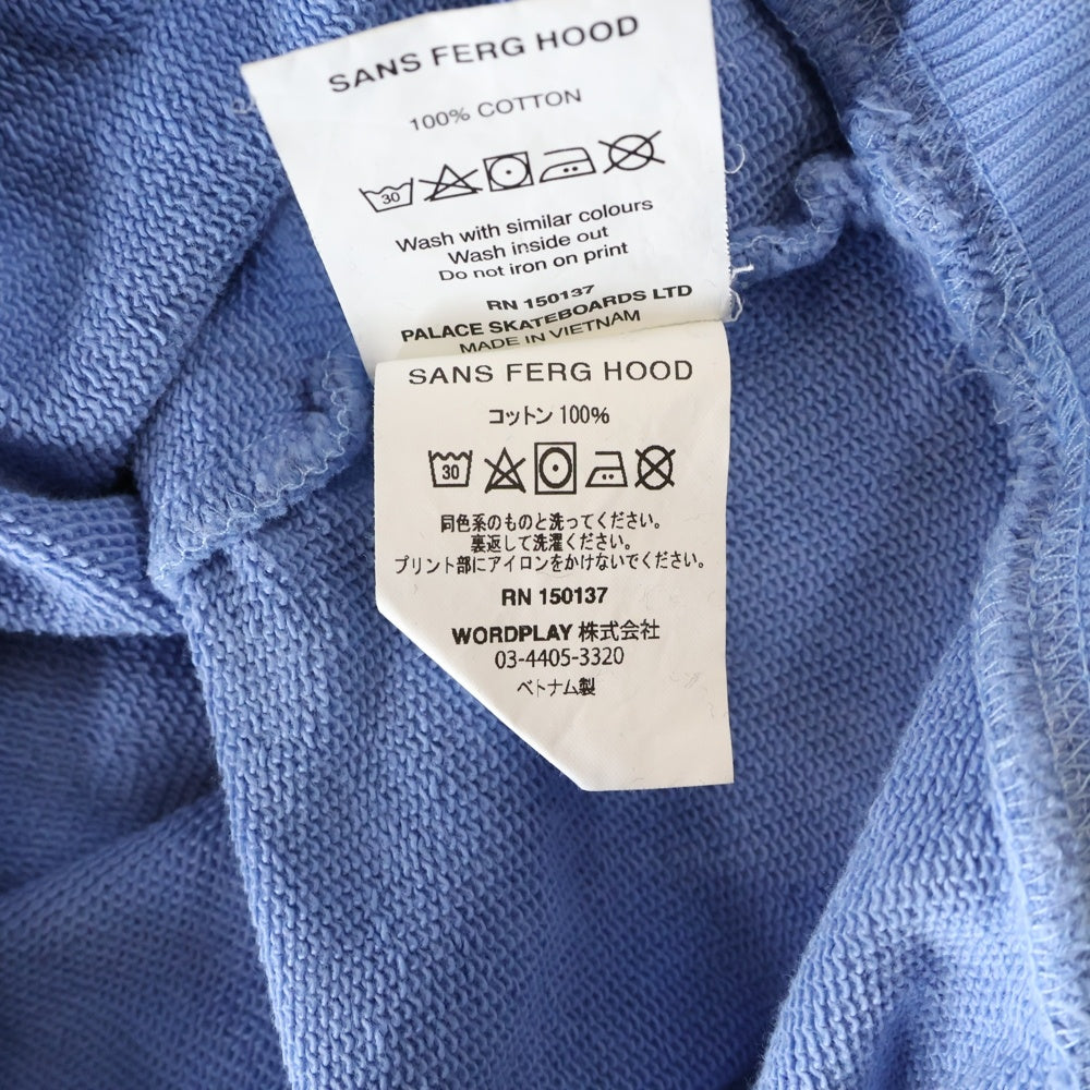 Palace Skateboards(パレススケートボーズ) 18SS SANS FERG HOOD グラフィックプリント プルオーバーパーカー スウェットフーディ ライトブルー