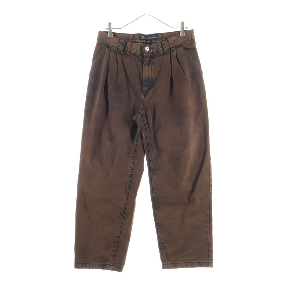 POLAR SKATE CO(ポーラー) 21AW 2タック デニム ストレートパンツ ブラウン PSC-F21-GRUNDCHINO