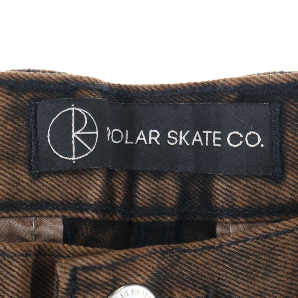 POLAR SKATE CO(ポーラー) 21AW 2タック デニム ストレートパンツ ブラウン PSC-F21-GRUNDCHINO
