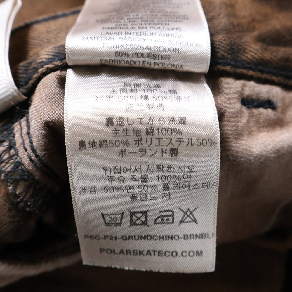 POLAR SKATE CO(ポーラー) 21AW 2タック デニム ストレートパンツ ブラウン PSC-F21-GRUNDCHINO