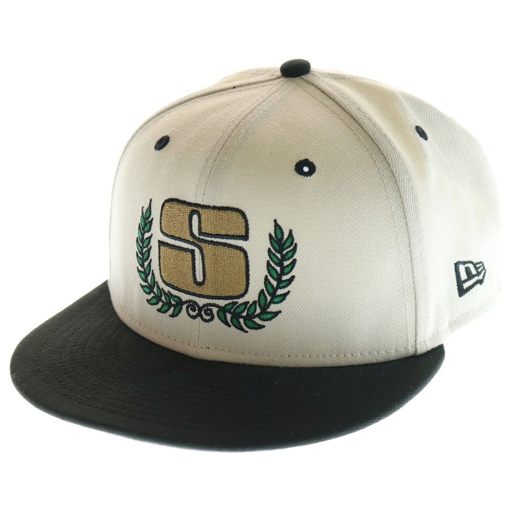 NEW ERA(ニューエラ) ×STUSSY LEAFS ステューシー リーフ ロゴエンブロイダリー ベースボールキャップ 帽子 ホワイト/ブラック 1311076