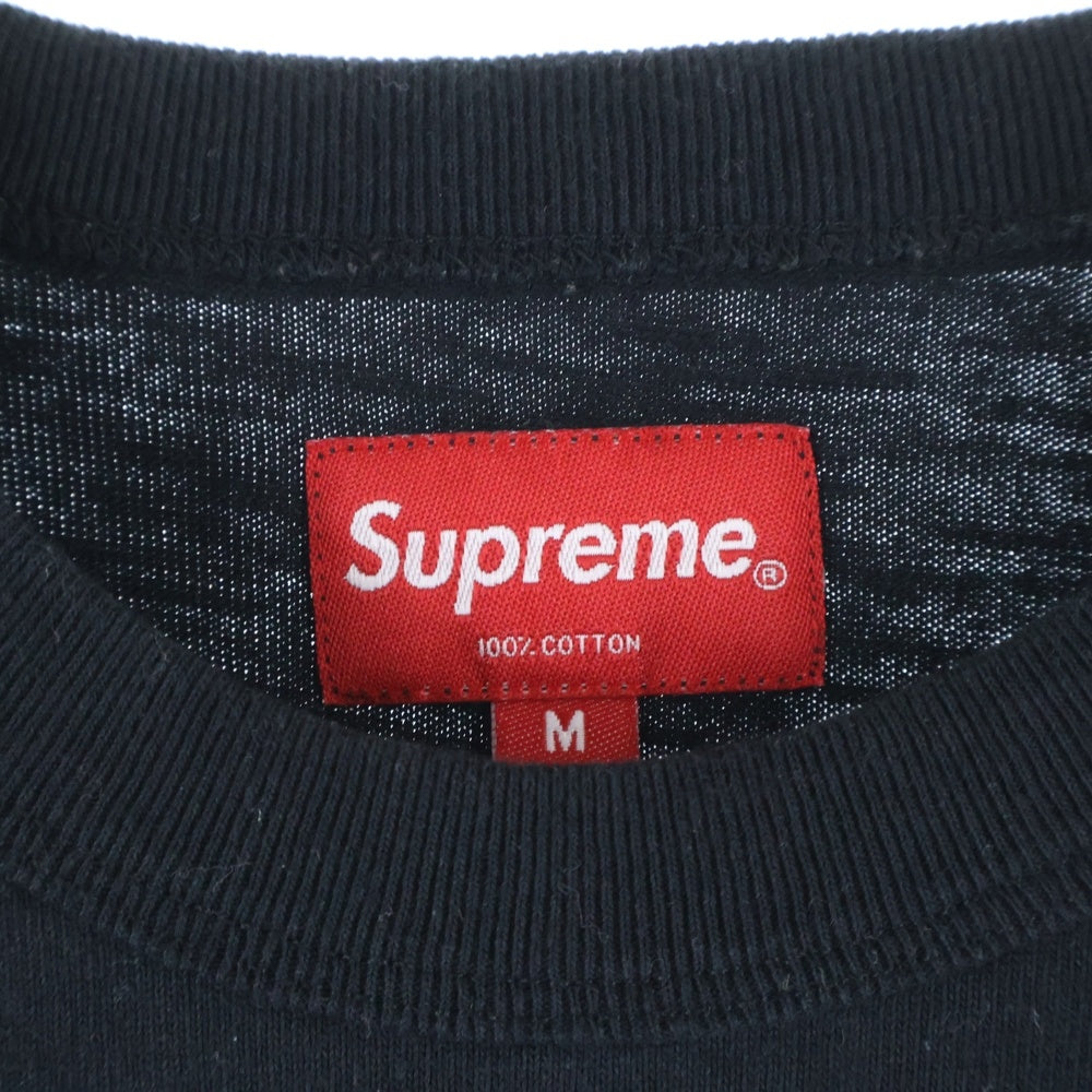 SUPREME(シュプリーム) 21SS Cut Logo S/S Top カットロゴ エンブロイダリー クルーネック半袖Tシャツ カットソー ブラック