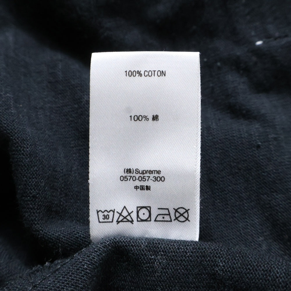 SUPREME(シュプリーム) 21SS Cut Logo S/S Top カットロゴ エンブロイダリー クルーネック半袖Tシャツ カットソー ブラック