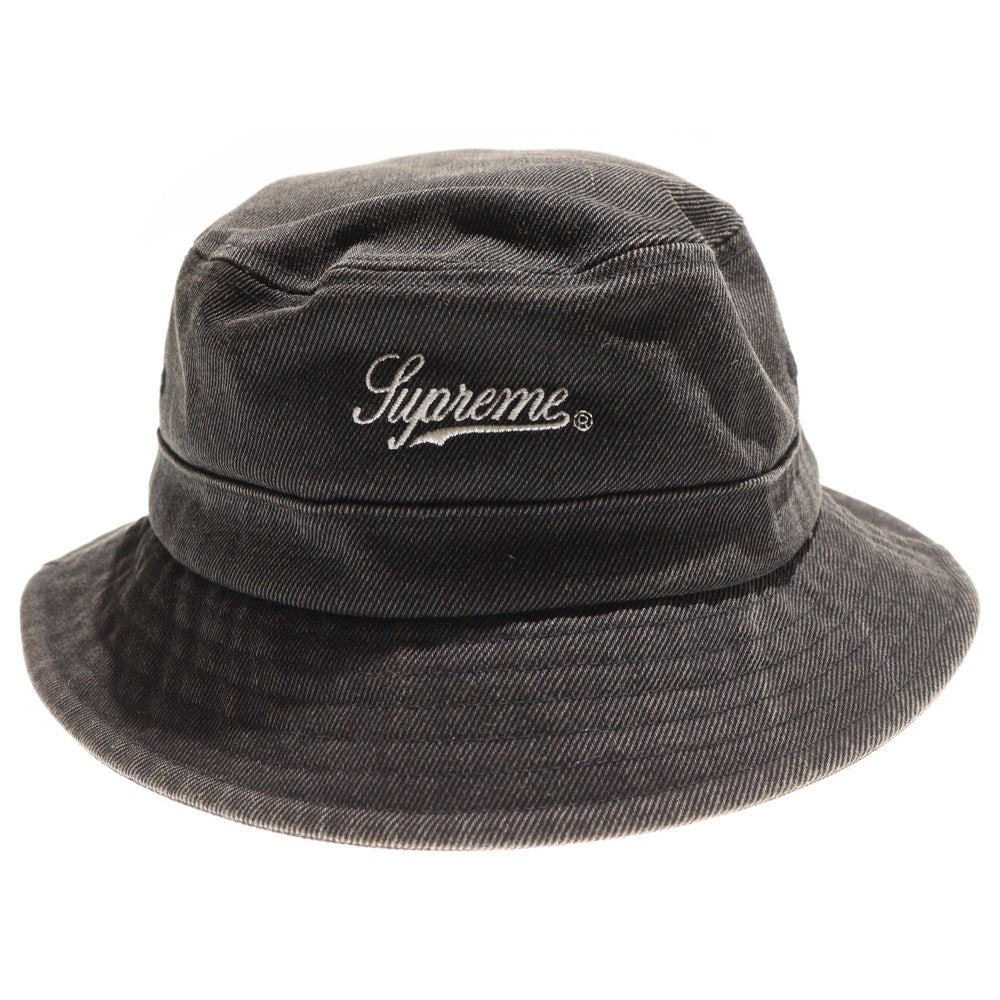 SUPREME(シュプリーム) 21SS Twill Crusher ツイルクラッシャー ロゴエンブロイダリー バケットハット 帽子 バケハ チャコールグレー