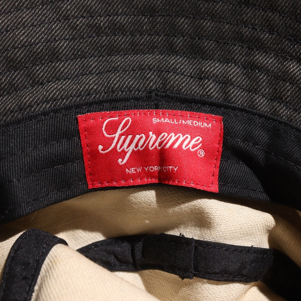 SUPREME(シュプリーム) 21SS Twill Crusher ツイルクラッシャー ロゴエンブロイダリー バケットハット 帽子 バケハ チャコールグレー