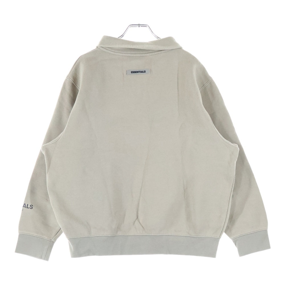 ESSENTIALS FEAR OF GOD(エッセンシャル フィアオブゴッド) 20AW Mock Neck Half Zip Pullover Sweater モックネック ロゴ ハーフジップ スウェット プルオーバー トレーナー ベージュ