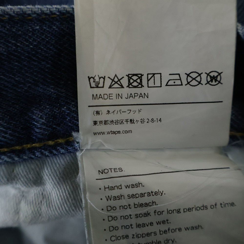WTAPS(ダブルタップス) 24SS BLUES STRAIGHT/TROUSERS/COTTON.DENIM.CACTO ポケットロゴ刺繍 ブルース ストレート トラウザーズ デニムパンツ インディゴ 241WVDT-PTM03