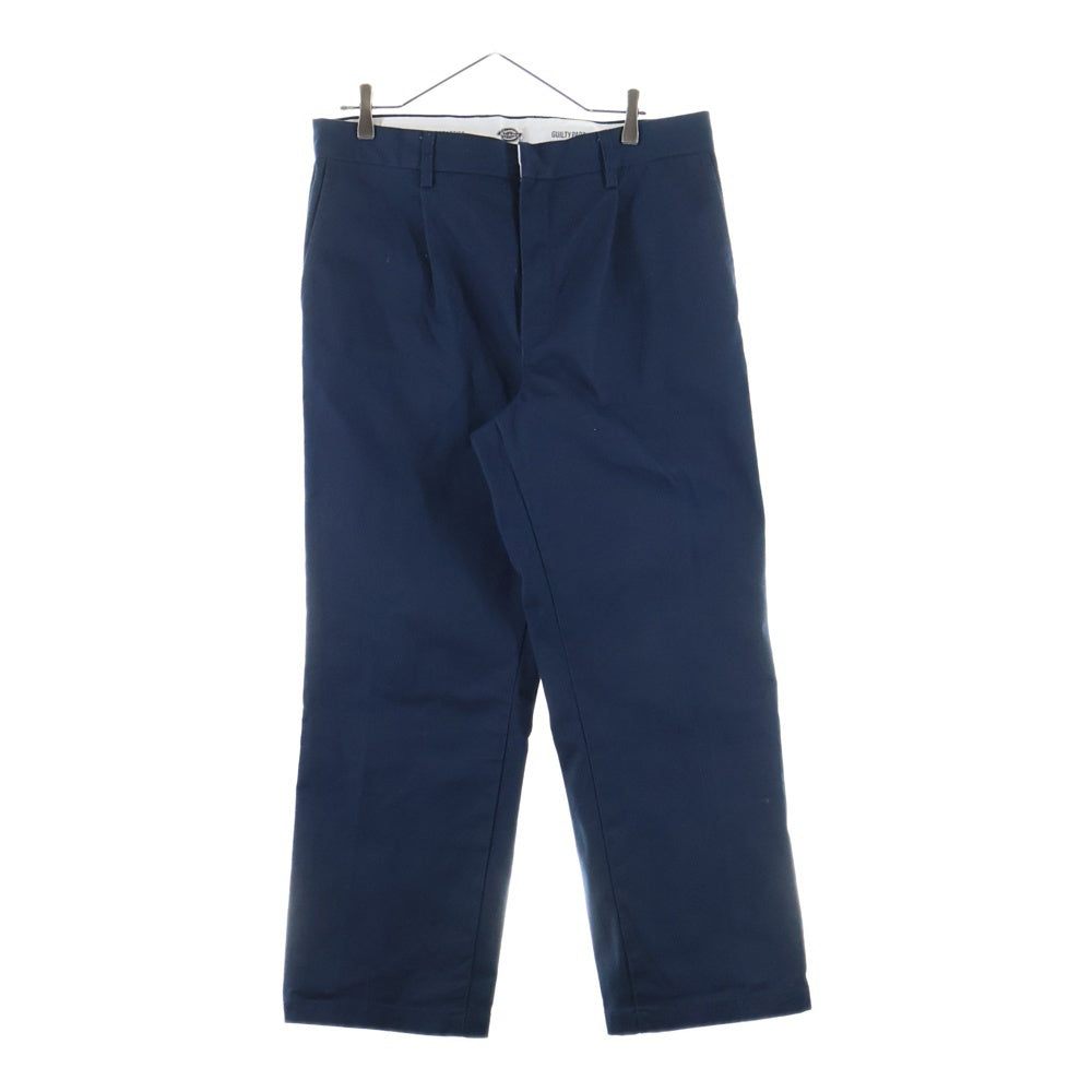 WACKO MARIA(ワコマリア) 24SS ×Dickies PLEATED TROUSERS ディッキーズ ロゴ刺繍 プリーツトラウザーズ チノパンツ ネイビー 24SS-WMP-DC01
