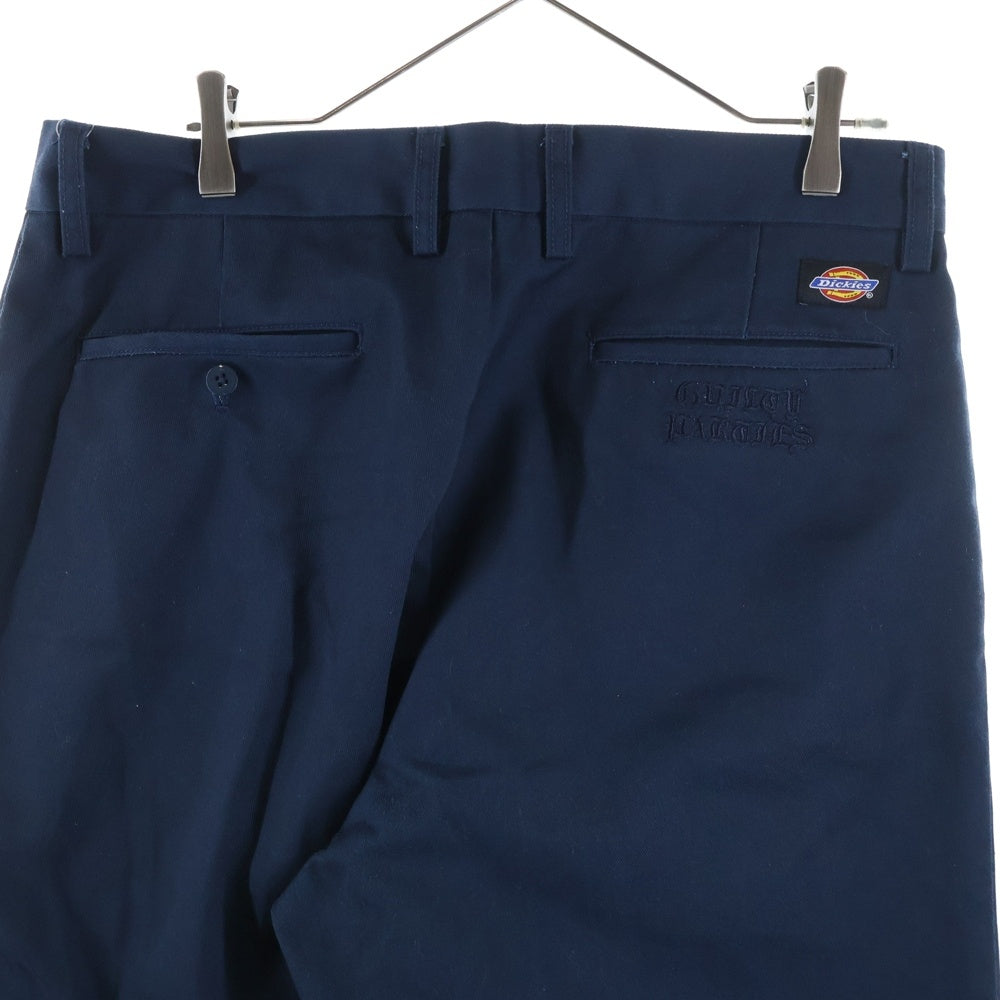 WACKO MARIA(ワコマリア) 24SS ×Dickies PLEATED TROUSERS ディッキーズ ロゴ刺繍 プリーツトラウザーズ チノパンツ ネイビー 24SS-WMP-DC01
