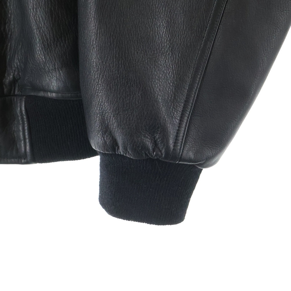 WACKO MARIA(ワコマリア) 24SS LEATHER VARSITY JACKET -A- (TYPE-2) カウハイドレザー バーシティ ジャケット ブルゾン ブラック 24SS-WMO-BL08