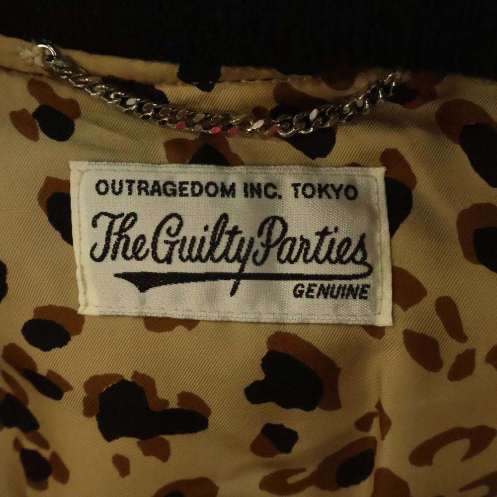 WACKO MARIA(ワコマリア) 24SS LEATHER VARSITY JACKET -A- (TYPE-2) カウハイドレザー バーシティ ジャケット ブルゾン ブラック 24SS-WMO-BL08