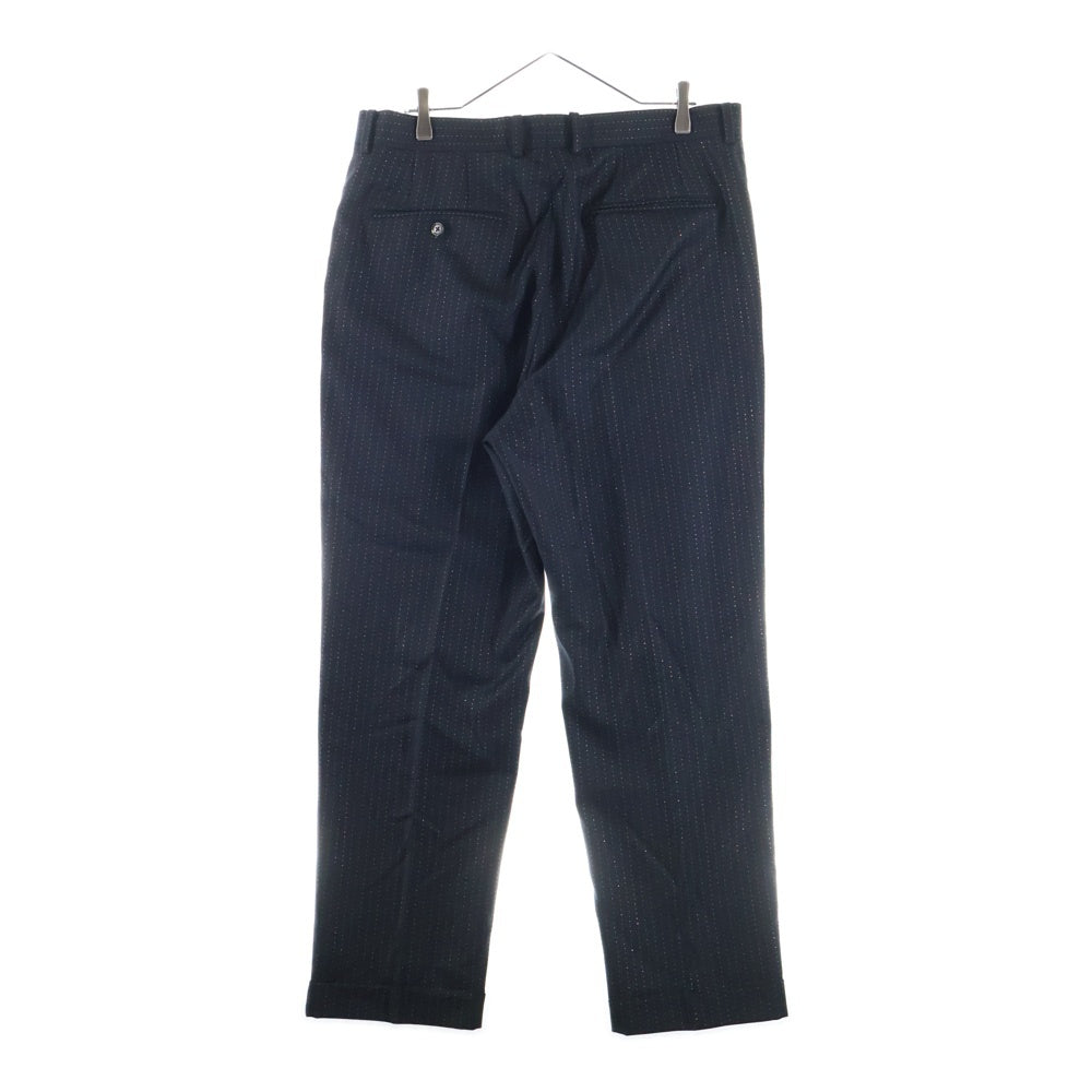 WACKO MARIA(ワコマリア) 22SS STRIPED PLEATED TROUSERS ストライプド プリーテッド トラウザーズ ウール スラックスパンツ ブラック 22SS-WMP-TR26