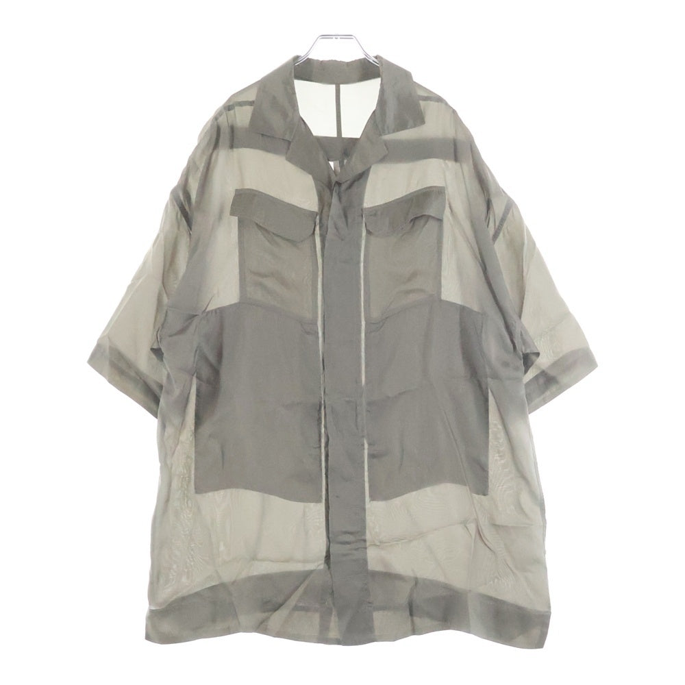 Rick Owens(リックオウエンス) 22SS FOGASHINE MAGNUM TOMMY SHIRT マグナム キュプラ トミー半袖シャツ グレー RU01B1298-J