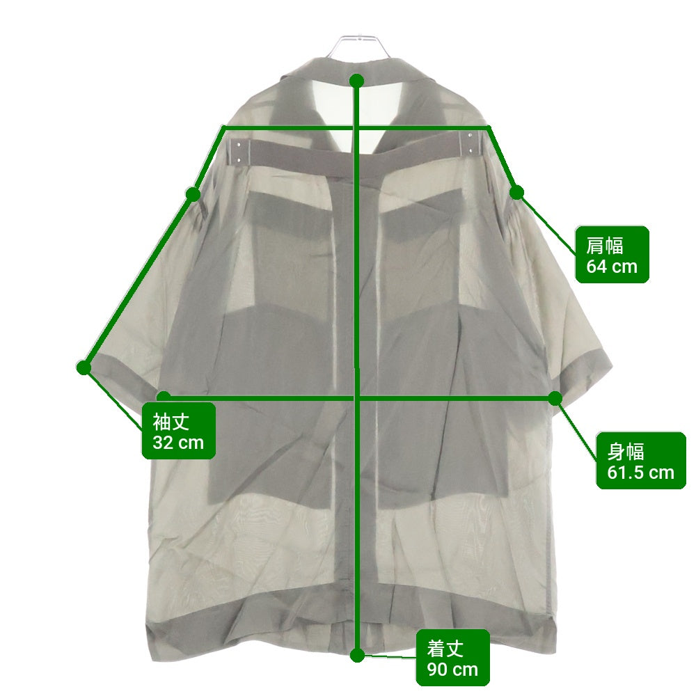 Rick Owens リックオウエンス 22SS FOGASHINE MAGNUM  SHIRT マグナム キュプラ トミー半袖シャツ グレー RU01B1298-J Rick Owens(リックオウエンス) 22SS FOGASHINE MAGNUM TOMMY SHIRT