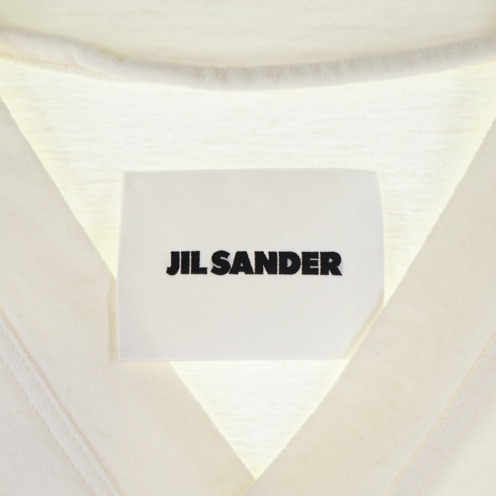JIL SANDER(ジルサンダー) 23SS Vネック 半袖Tシャツカットソー ホワイト J22GC0107 J20017