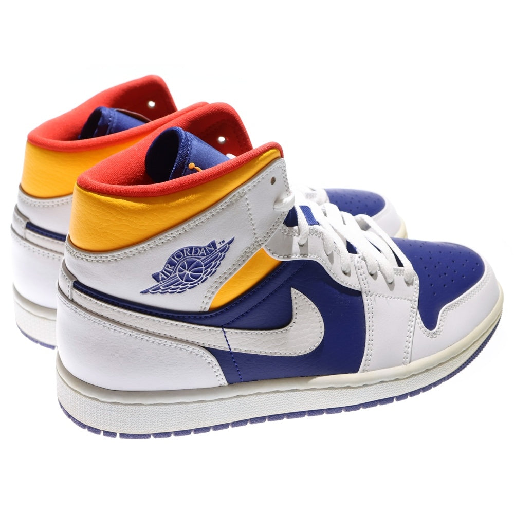 NIKE(ナイキ) AIR JORDAN 1 MID WHITE NAVY YELLOW エアジョーダン1 ミッドカットスニーカー ホワイト/ブルー US8.5/26.5cm 554724-131
