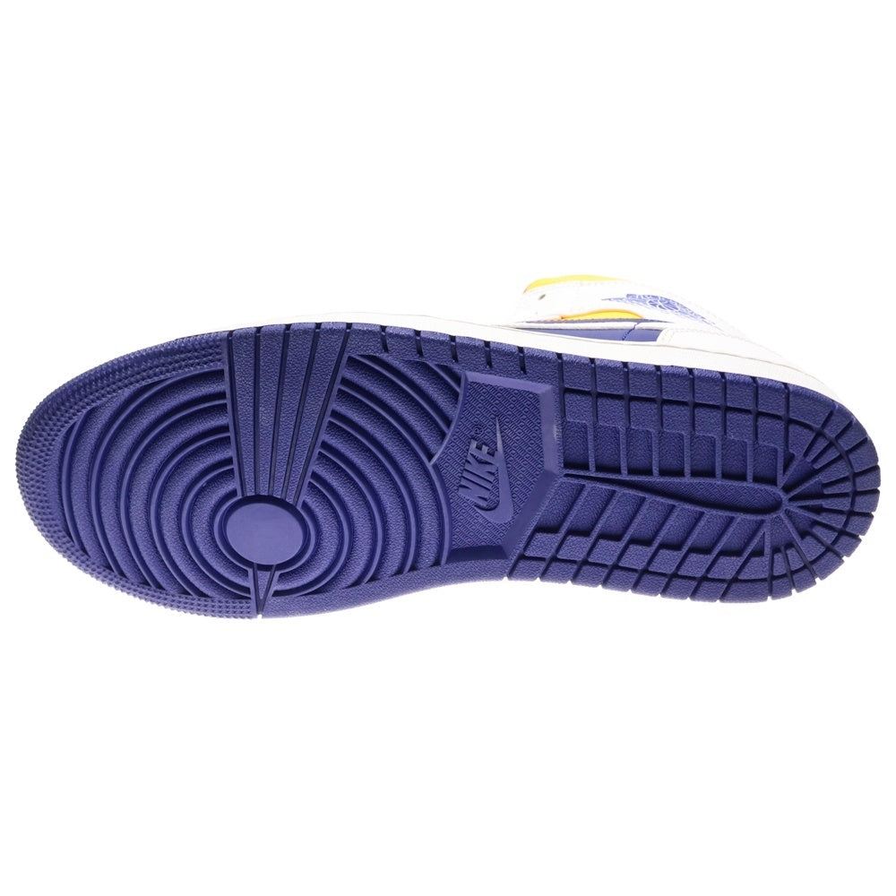 NIKE(ナイキ) AIR JORDAN 1 MID WHITE NAVY YELLOW エアジョーダン1 ミッドカットスニーカー ホワイト/ブルー US8.5/26.5cm 554724-131