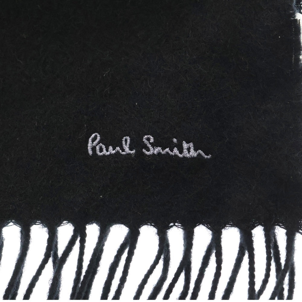 Paul Smith(ポールスミス) ロゴエンブロイダリー ラムズウール マフラー ストール ブラック LBCOMPW12 レディース